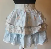 NEW 1/2 Apron Blue and White Ruffles Bridal Party Shower Wedding Hand Made