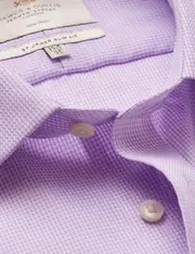 Hawes & Curtis Non-Iron Lilac & White Dogtooth Slim Shirt Size: 16" collar, 36" sleeve