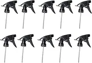 Pinehurst Crafts (10 Pcs) Spray Bottle Replacement Nozzle - Reusable Heavy Duty Mist & Stream Sprayer Replacement Tops Fit Standard 28/400 Neck 32oz, 16oz, 8oz Bottles - Home Cleaning Household, Black