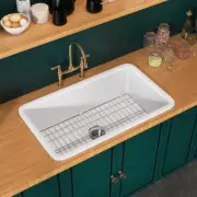 Zeafive Drop-In/Undermount Kitchen Sink Single Bowl Fireclay Rectangular White