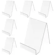 6 Pack Clear Acrylic Book Stand Easel Stand Display for Postcard CD Frame