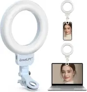 LED Selfie Ring Light Portable Clip-On 3 Settings Rechargeable USA Seller