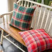 Grid Pattern Christmas Pillowcase Christmas Tree Cushion Cover Sofa/Bed