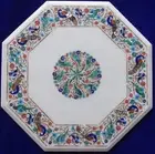 2'x2' Marble Table Top Inlay Stone Peacock Dining Coffee Corner Center Side