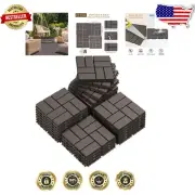 27-Pack Interlocking Plastic Deck Tiles - Waterproof Outdoor Flooring 12"x12"