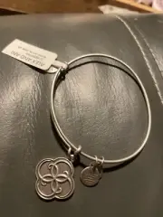 NEW NWT Alex and Ani Breath of Life Charm Bangle Silver Bracelet