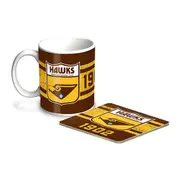Hawthorn Hawks AFL First 18 Ceramic Cup and Coaster Gift Set
