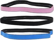 [Kisangel] 3pcs Elastic Sports Headbands for Women Sweat Absorbing and Nonslip Running Yoga and Fitness Hair Bands Moisture Management for Gym Workouts Versatile Athletic Use