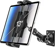 woleyi Tablet Wall Mount for iPad - [360° Adjustable Arm] Tablet Holder Stand for Kitchen Cabinet, Under Counter, Desk, for 4-13" Tablet Like iPad Pro 12.9, Air, Mini, iPhone, Galaxy, Fire HD, Switch