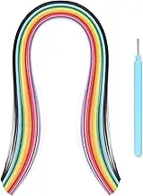 uxcell Paper Quilling Kit, 15.4 Inch 10mm 26 Colors Paper Quilling Strips with Blue Pen for Beginners DIY Hand Crafts Teaching Tools Flower Decoration(Multi-Colored, Pack of 260)
