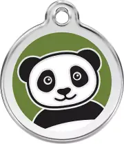 Stainless Steel Red Dingo Panda Bear ID Collar Charm Dog Tag Small Medium Large