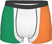 [FSCEV] Irish Flag Men'S Boxer Briefs Regular Soft And Elastic Leggings Shorts Everyday Wear, Black, XL