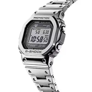 【CASIO 卡西歐】G-SHOCK 全金屬太陽能智慧藍牙電波錶-銀色(GMW-B5000D-1)