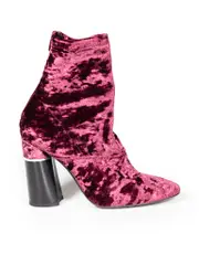 Purple Crushed Velvet Ankle Boots