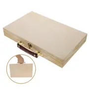 Wooden Art Box Necklace Case Drawing Pens Storage Case Treasure Box
