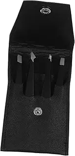 Gogogmee 1 Set Professional Eyebrow Tweezers Durable Stainless Steel Beauty Accessories Includes Travel Tweezers Lash Applicator Tool for Eyebrow Shaping Facial Hair Removal Elegant Pouch