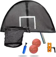 Adjustable Trampoline Basketball Hoop with Mini Basketball & Pump - Outdoor Fun