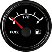 ELING 2'' Fuel Level Gauge 240-33ohm Signal Universal Meter with Red Backlight 9-32V for Cars Tractors Trailer (240-33ohm Pointer, Black+Black)