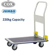 Small Deck Heavy-Duty Flat Bed Platform Trolley with Folding Handle 220kg