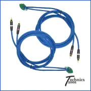 5.6 FT PAIR BLUE TECHNICS 1200 1210 6FT RCA RCAS - NEUTRIK GOLD - INTERNAL GND
