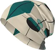 [QMNKLET] Beanie Hats for Men Women Soft Knit Cuffed Beanie Mid Century Geometric Skull Cap Headwear Ski Hat Black, Black, One Size