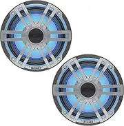 HERTZ HEX 6.5 S-LD-G - 6.5" 4-Ohm Coaxial Marine Speakers with RGB LEDs, Gray Sport Grilles, Pair