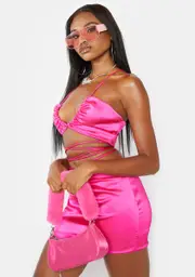 So Into You Satin Skirt Set