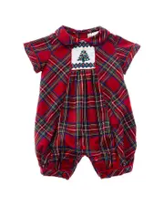 Rachel Riley Christmas Tree Smocked Babysuit