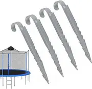 Trampoline Stakes,Swing Fixing Hooks for Ground - Outdoor Equipment Fixing Tool, Set of 4 Swing Ground Anchors for Garden Yard