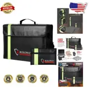 Large Fireproof and Water-Resistant Safe Bag with Night Visibility for Valuables