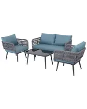 Northlight 4pc Caicos Outdoor Patio Conversation Set with Cushions