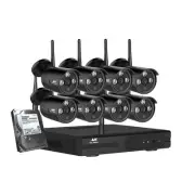Wireless CCTV Security System 8CH NVR 3MP 8 Cameras 4TB Home Security Sys 8B-4T