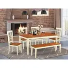 6-Pc Dining room set for 4-Table with Leaf and 4 Kitchen Chairs ...