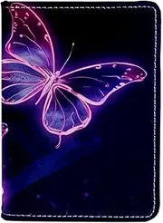 [CWAGFEQZ] Passport Holder,Passport Wallet,Passport and Vaccine Card Holder Combo,Butterfly Fantasy Style Purple