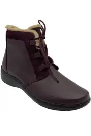 Clarks Collection Cozy-Lined Leather Boots Cora Chai Burgundy