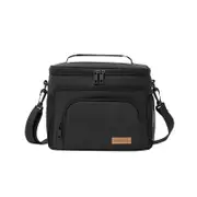 Black Insulated Lunch Bag Cooler Tote 9L Leakproof Thermal Lunch Box With Shoulder Strap & Pockets For Work Picnic Travel Lunchboxes & Bags