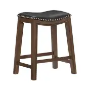 Homelegance 24 Counter Height Wooden Bar Stool Saddle Seat Barstool Black