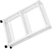 HOMSFOU 1Pc Slide Out Storage Rack with Wheels Movable Tower Organizer for Kitchen Bathroom and Laundry Space Saving Design White