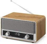 Audiocrazy AM FM Radio Plug in Wall Clock Radio for Bedroom Digital Radio wit
