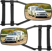 Mirror Extenders for Towing, 2Pcs Towing Mirrors Rotatable Clip-On Extenders with Tie Strap, Universal Mirror Extensions for Trailer/RV/Car ‌