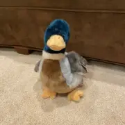 Ty Beanie Buddy - Jake the Mallard Duck Plush 1998 Soft Realistic Tags Retired