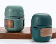 Modern Portable Ceramic Tea Set Travel Bag Teapot Infuser Two Tea Cups Canister