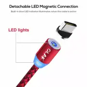 3A 360° Magnetic Charging / DATA Cable USB-C type 2M RED **AU STOCK**