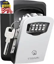 Key Lock Box for Outside, Resettable 4 Digit Combination Waterproof Lockbox