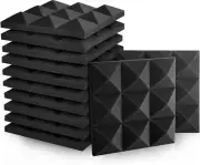 Ideer LIFE Acoustic Foam, 24Pcs, Sound Absorbing Panels Wall Tiles (Pyramid Shap