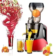 Slow Juicer Masticating Juicer Machine,150w Juicers For Fruit And Vegetable With Reverse Function/Brush & Quiet Motor Cold Press Juicer Make Fresh Healthy Juice,Red
