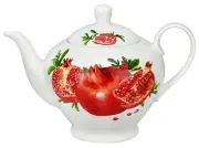 STPGOODS Pomegranate Porcelain Teapot in Gift Box Ceramic Tea Pot 1.3 qt Pot