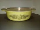 Pyrex Golden Rosette Vintage Covered Casserole Dish #043 W/ Lid