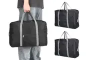 2Pcs Portable Foldable Duffel Bag Polyester Lightweight Tote Carry-On Bag