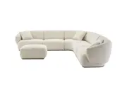 Auburn Performance Fabric L-Shape Sectional Sofa with Ottoman